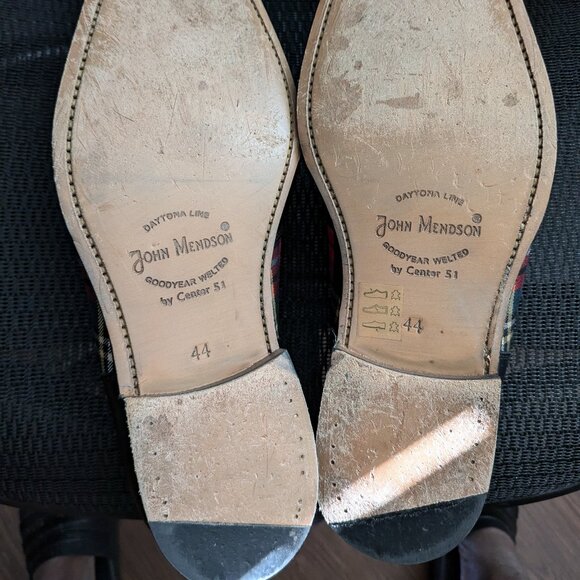 John Mendson Scotch Plaid Goodyear welted Wingtip Shoes 44 - Picture 9 of 12